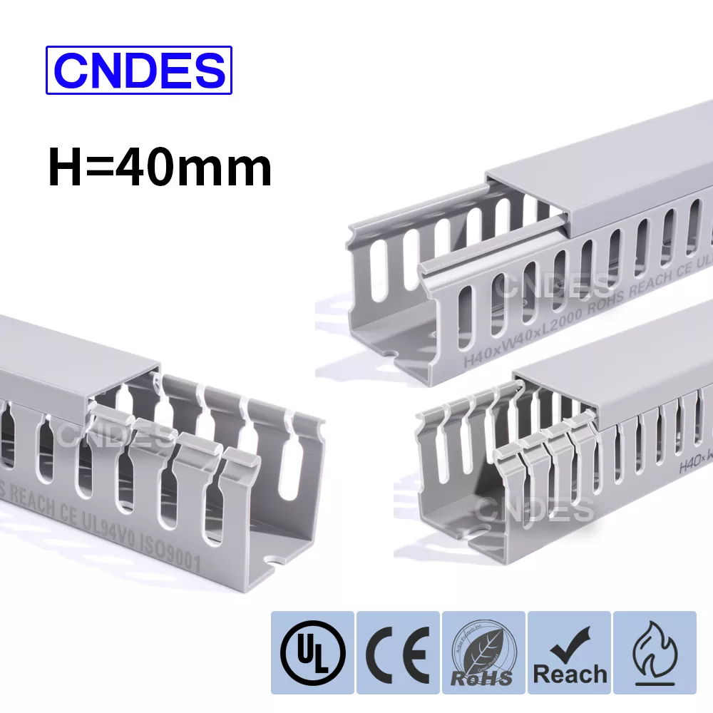 Канал для кабельной проводки из ПВХ, высота 40 мм с прорезями