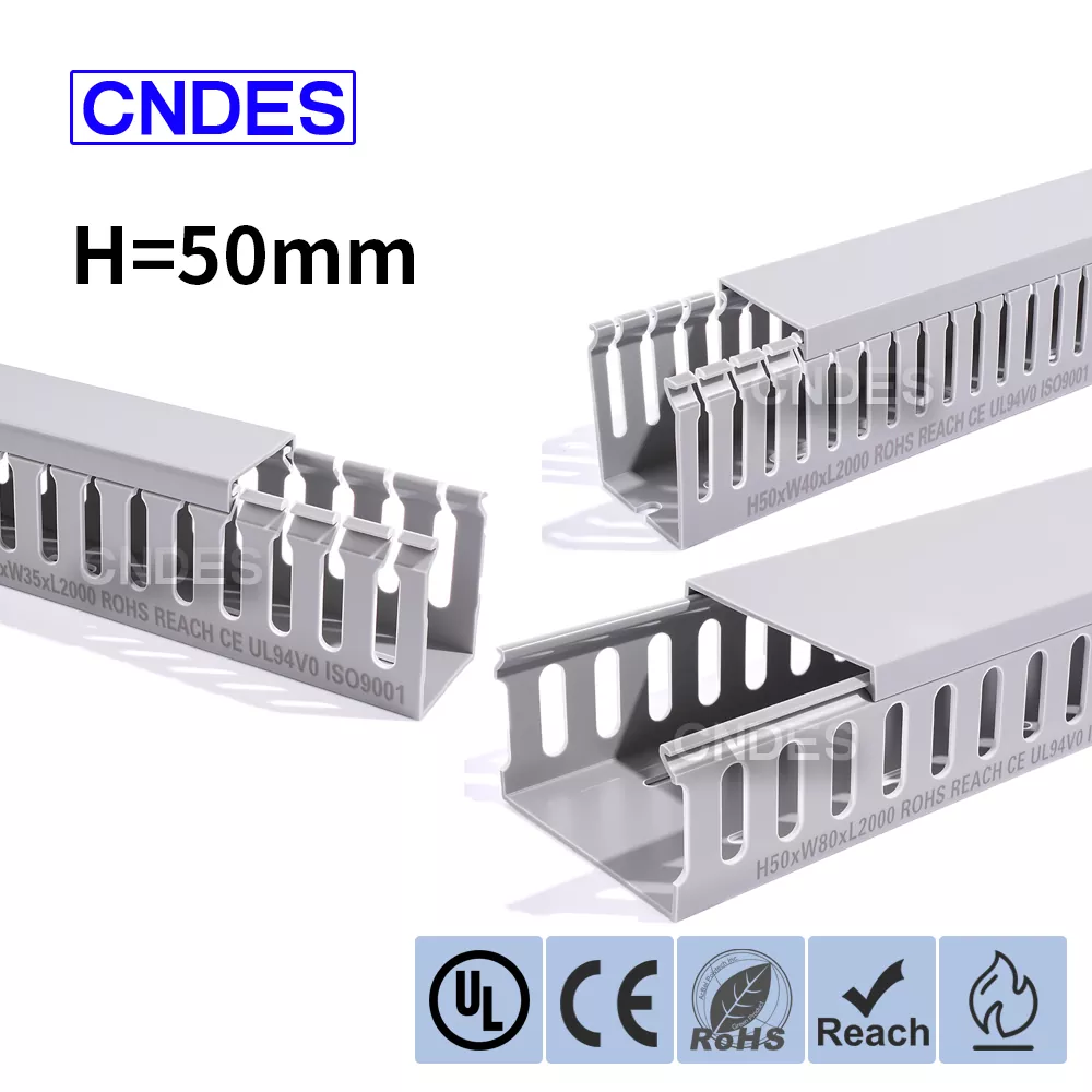 Кабельный канал из ПВХ-панели высотой 50 мм с прорезями